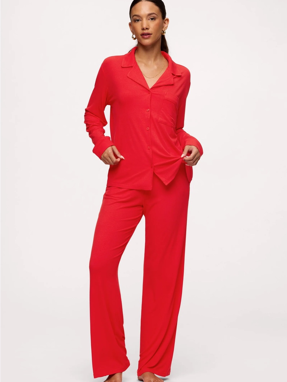 Nuuds button front pajama set